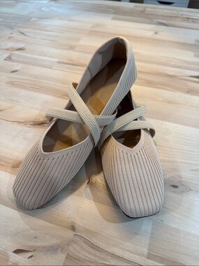 Women’s Nude Knit Mary Jane Flats